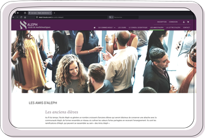 Site ALEPH affiché sur ordinateur portable