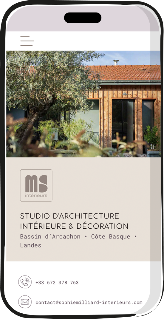 Site web d’un studio d’architecture intérieure