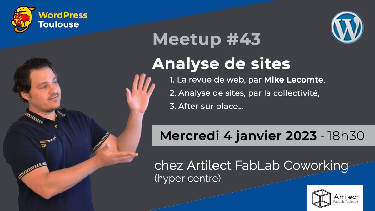 Analyse de site – MeetUp WordPress Toulouse : 01/2023
