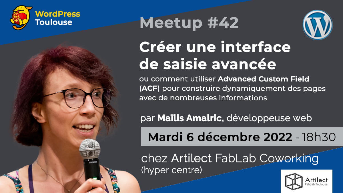 Interface de saisie avancée – MeetUp WordPress Toulouse : 12/2022
